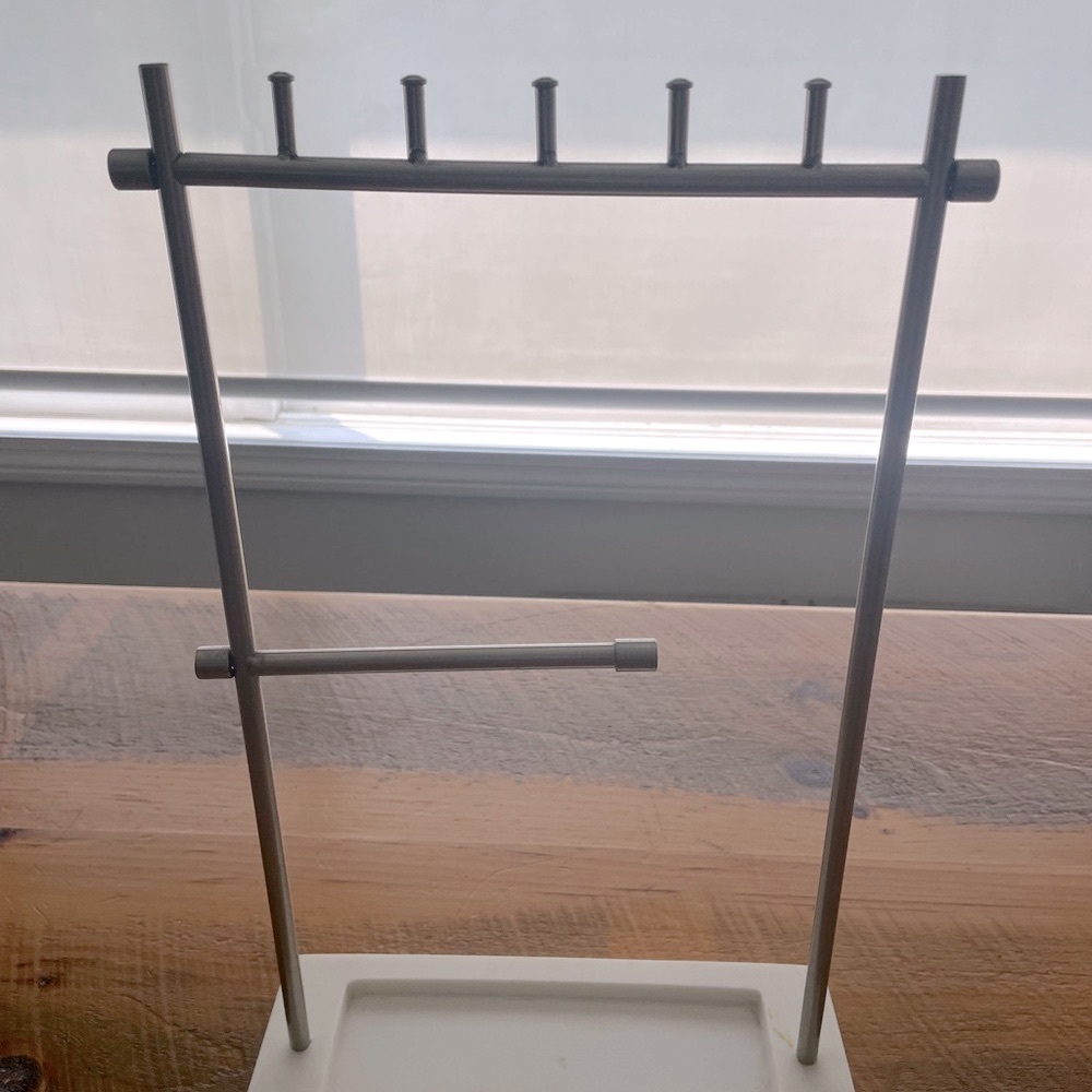 Modern Silver Jewelry Stand